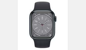 Apple Watch Series 8 45mm aluminium zwart wifi met zwart sportbandje - A-Grade